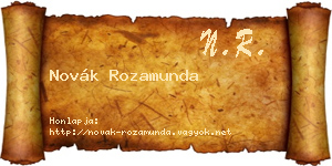 Novák Rozamunda névjegykártya