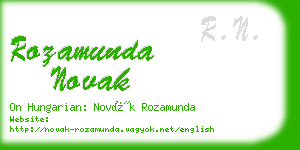 rozamunda novak business card